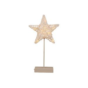 Vianočná dekorácia - hviezda na stojančeku, 40 cm, 10 LED