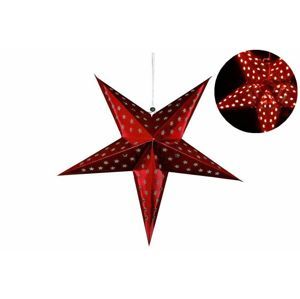 Vianočná hviezda s časovačom 60 cm, 10 LED, červená