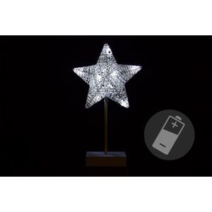 Vianočná dekorácia - hviezda na stojane, 40 cm, 10 LED