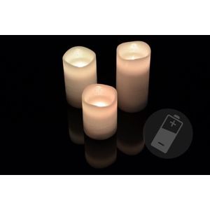 Dekorativní LED sada - 3 voskové svíčky - bílá