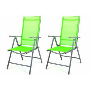 Sada 2 hliníkových skladacích stoličiek Garth - zelená