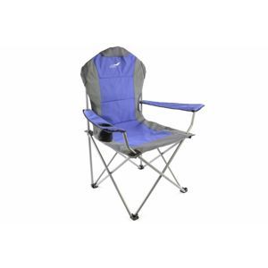Skladacia kempingová stolička Divero Deluxe – modrá / sivá