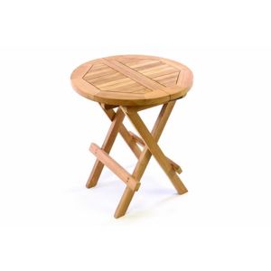 DIVERO detský odkladací sklápací stolík z teakového dreva