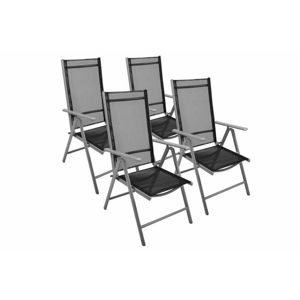 Garthen 7353 Záhradná súprava 4 skladacie stoličky - čierna