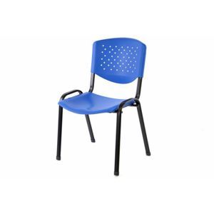 Stohovateľná plastová kancelárska stolička - modrá