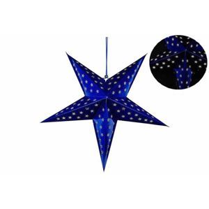 Nexos 29227 Vianočná dekorácia - hviezda s časovačom - 60 cm, 10 LED, modrá