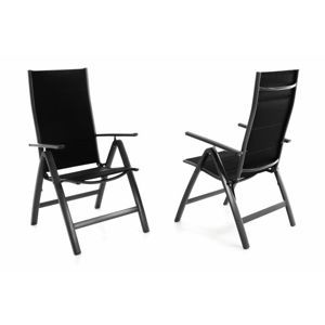 Sada dvoch záhradných hliníkových stoličiek DELUXE - čierna