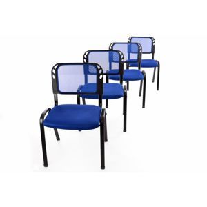 Garthen 40949 Sada 4 stohovateľných kongresových stoličiek - modrá