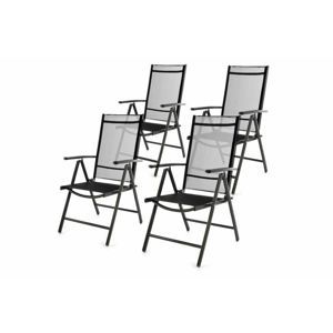 Garthen 46977 Záhradná súprava 4 skladacích stoličiek - čierna