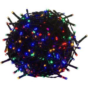 Vianočná reťaz - 10 m, 100 LED, farebná, zelený kábel