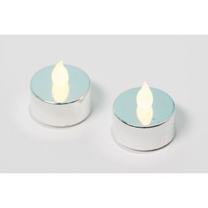 Nexos 42987 Dekoratívna sada - 2 čajové sviečky - strieborná
