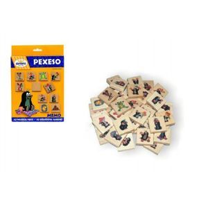 Pexeso Krtek společenská hra 40 dřevěných kamenů v krabici 17x25x2cm