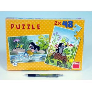 Puzzle Krtek 26,4x18,1cm 2x48 dílků v krabici 27x19x3,5cm
