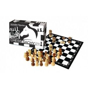 Šachy+dáma+mlýn dřevo společenská hra v krabici
