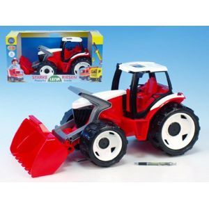 Traktor se lžící plast červeno-bílý 65cm v krabici od 3 let