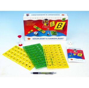 Samohlásky a souhlásky společenská hra vzdělávací v krabici 29x19x4cm