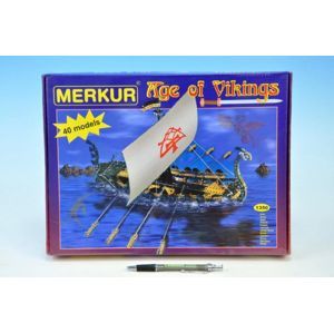 Stavebnice MERKUR Age of Vikings 40 modelů 1350ks v krabici 36x27x5,5cm