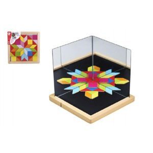 Magnetická tabulka se zrcadly dřevo 25x25x2,1cm 44ks