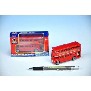 Autobus "Londýn" červený patrový kov 10cm v krabičce