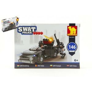 Stavebnice Dromader SWAT Policie Auto 146ks v krabici 22x15x4,5cm
