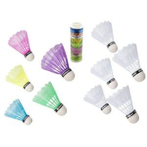Míčky/Košíčky na badminton plast 5ks v tubě, 2 barvy 6x19x6cm