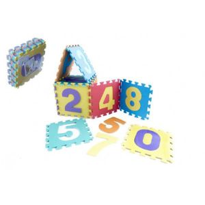 Pěnové puzzle čísla 29x29x8,5cm 10 ks v sáčku