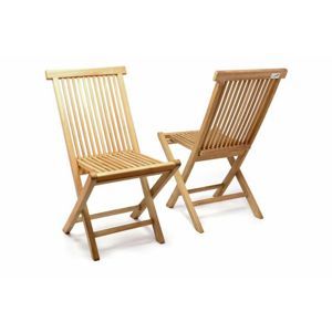 Divero 2255 Skladacia stolička z tíkového dreva, 2 kusy
