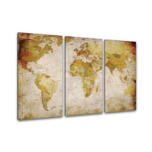Starožitná mapa sveta na plátne 120 x 80 cm