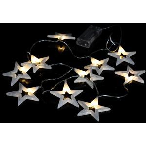Vianočné dekoratívne osvetlenie - trblietavé hviezdy - 20 LED teplá biela