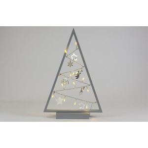 Svetelná dekorácia sivá - Vianoce - 15 LED teplá biela