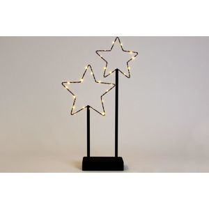 Vianočná LED dekorácia - kovové hviezdy - 25 LED čierna