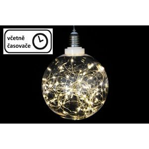 Vianočná dekorácia - žiarovka - 30 LED teplá biela