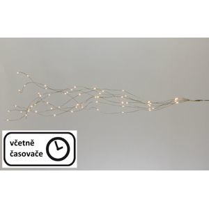 Nexos 57387 Vianočné dekoratívne osvetlenie - drôtiky - 64 LED teple biele