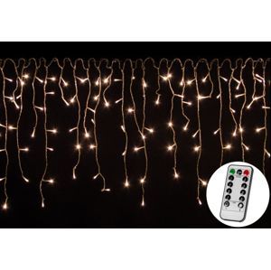 Vianočný svetelný dážď - 5 m, 200 LED, teple biely, ovládač