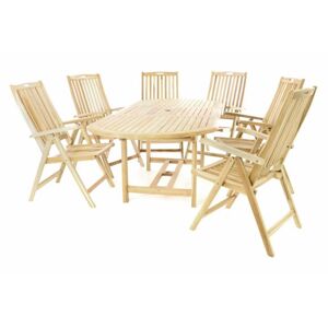 Záhradný drevený set z teakového dreva - 6 stoličiek, stôl