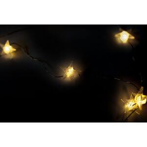 Vianočná dekoratívna reťaz - hviezdy - 20 LED teplá biela
