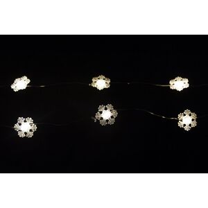 Vianočná dekoratívna reťaz - snehová vločka - 20 LED teplá biela