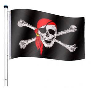 Vlajkový stožiar vrátane pirátskej vlajky - 650 cm