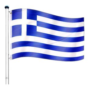 Vlajkový stožiar vrátane vlajky Grécko - 650 cm