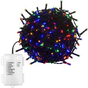 VOLTRONIC Vianočná reťaz 10 m, 100 LED, farebná, na batérie