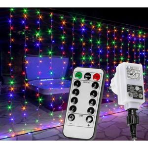 VOLTRONIC Vianočný svetelný záves - 6x3 m, 600 LED, farebný