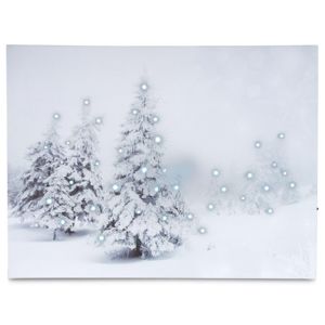 Nástenná maľba Zimný les - 40 LED, 30 x 40 cm