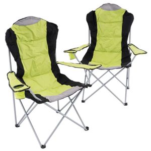 Sada 2 skladacích kempingových stoličiek - zelené