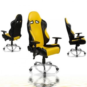 Kancelárska otočná stolička RS Series, čierna/žltá