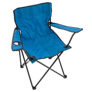 Skladacia kempingová stolička s držiakom nápojov - modrá