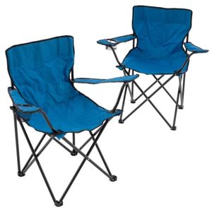 Sada 2 skladacích kempingových stoličiek - modrá