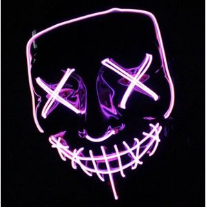 Maska so svetelným efektom - The Purge - ružovo-biela