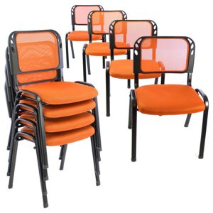 Sada stohovateľných stoličiek - 8 ks, oranžová