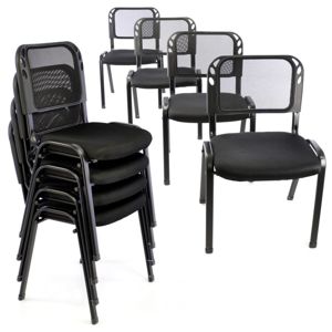 Sada stohovateľných stoličiek - 8 ks, čierna