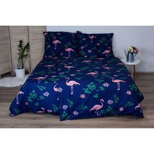 Bavlnené posteľné obliečky 3-dielne Dita - Flamingo